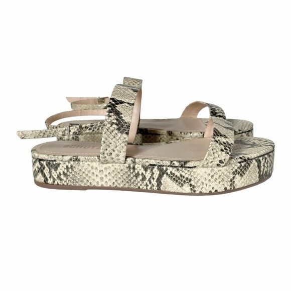 NEW Schutz Sally Leather Embossed Snake Print Flatform Platform Sandals Size 7 - Picture 4 of 12